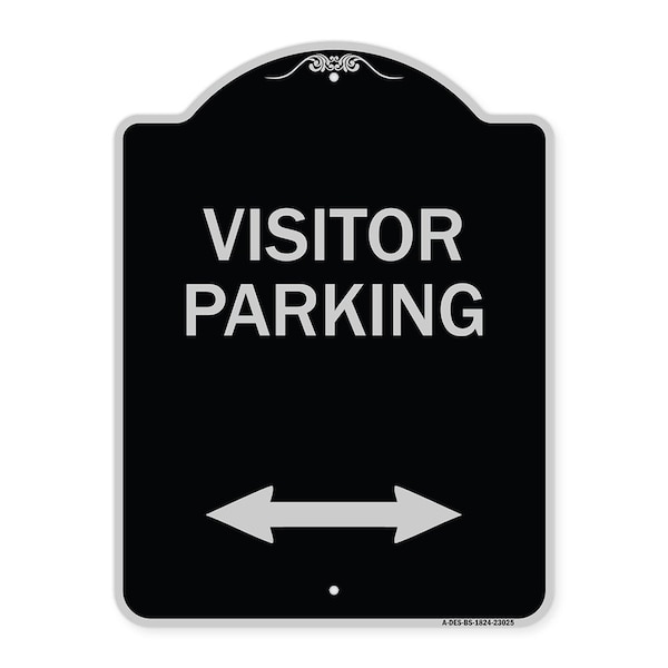 Reserved Parking Visitor Parking Heavy-Gauge Aluminum Architectural Sign, 24" x 18", BS-1824-23025